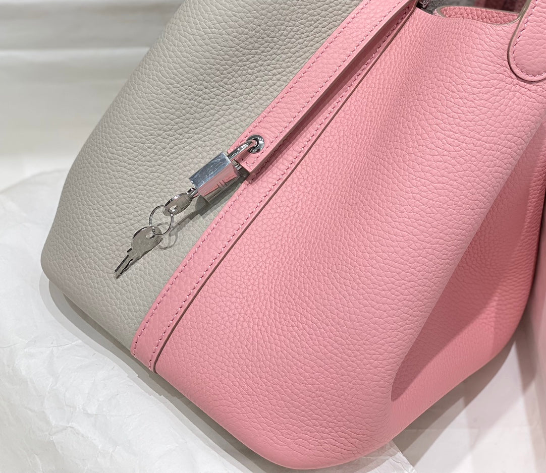 HM PICOTIN LOCK 22 CUERO TOGO CREMA Y ROSA
