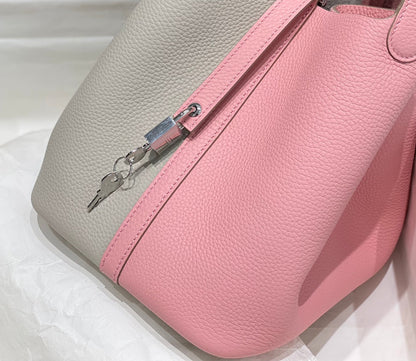 HM PICOTIN LOCK 22 CUERO TOGO CREMA Y ROSA
