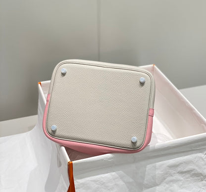 HM PICOTIN LOCK 22 CUERO TOGO CREMA Y ROSA