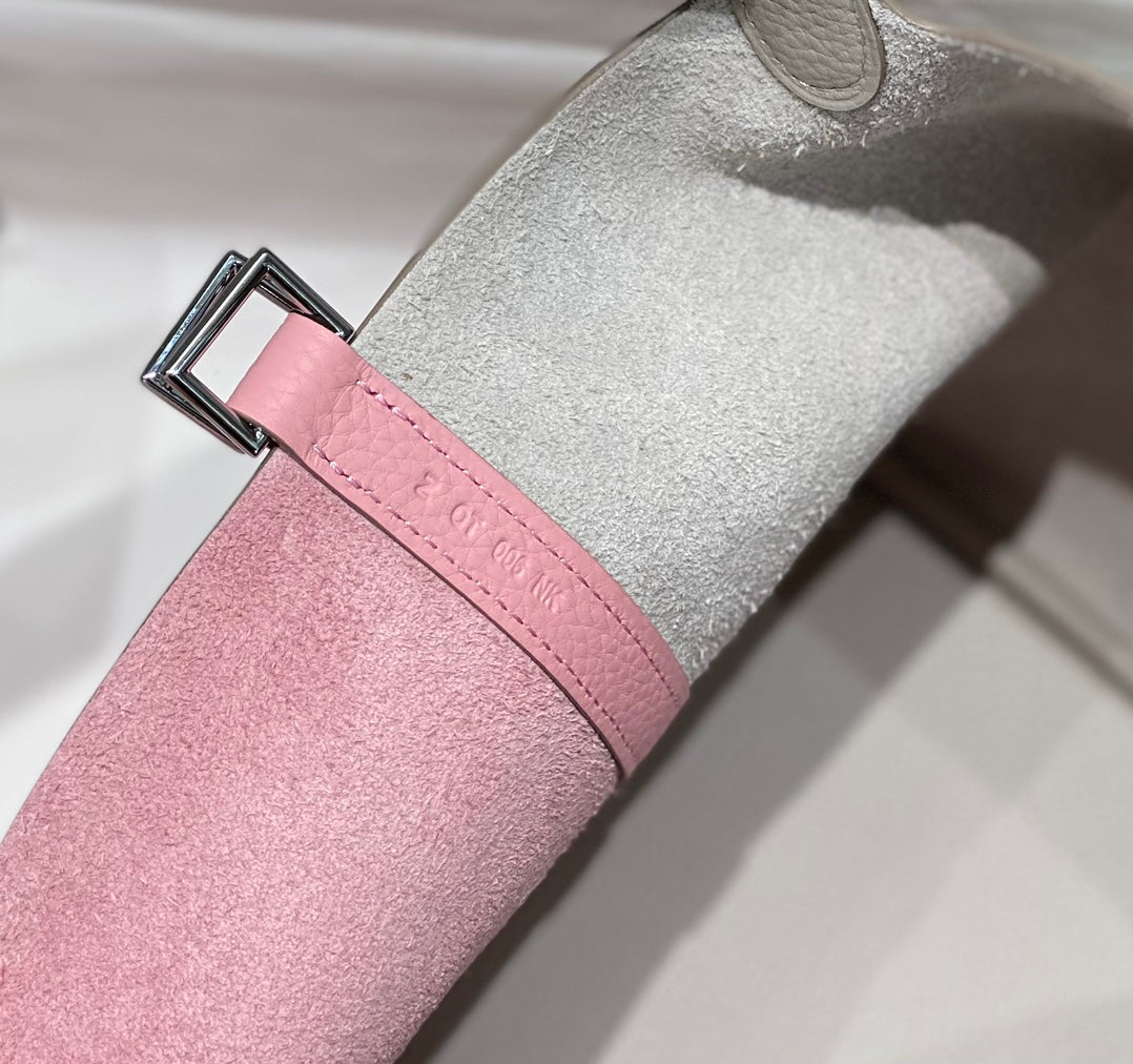 HM PICOTIN LOCK 22 CUERO TOGO CREMA Y ROSA