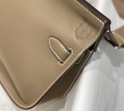 BOLSO BANDOLERA KELLY 23CM JYPSIERE DE PIEL MARRÓN SHW