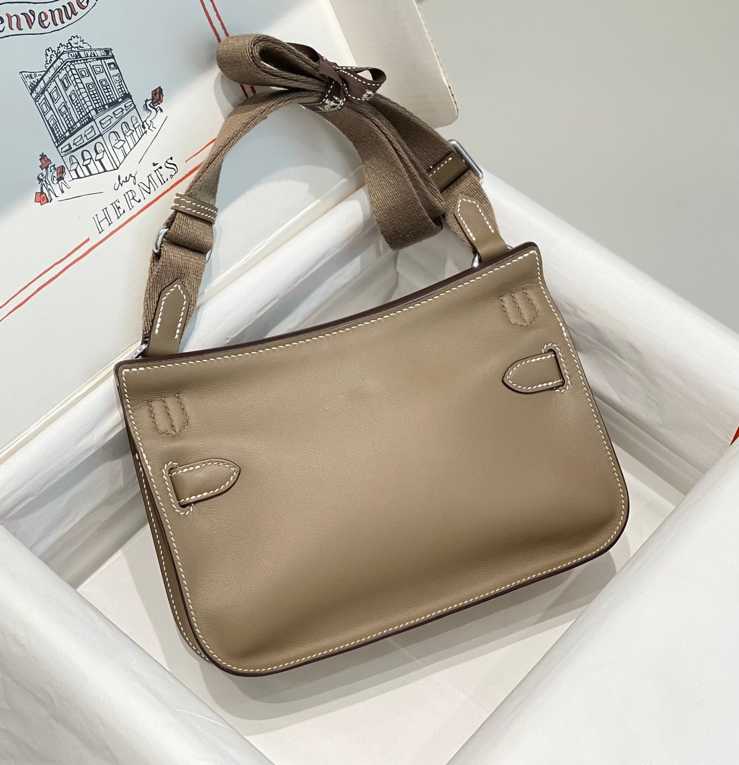BOLSO BANDOLERA KELLY 23CM JYPSIERE DE PIEL MARRÓN SHW