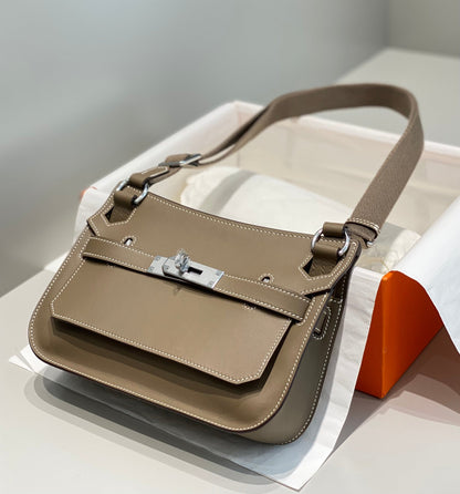 BOLSO BANDOLERA KELLY 23CM JYPSIERE DE PIEL MARRÓN SHW