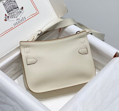 BOLSO BANDOLERA KELLY 23 CM JYPSIERE DE PIEL BLANCA SHW