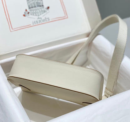 BOLSO BANDOLERA KELLY 23 CM JYPSIERE DE PIEL BLANCA SHW