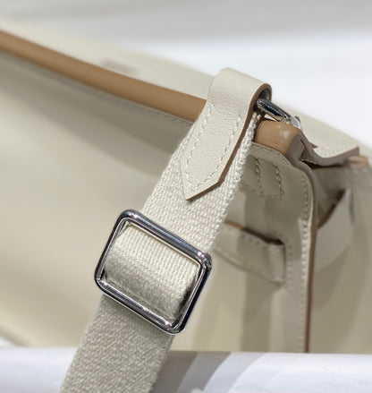 BOLSO BANDOLERA KELLY 23 CM JYPSIERE DE PIEL BLANCA SHW