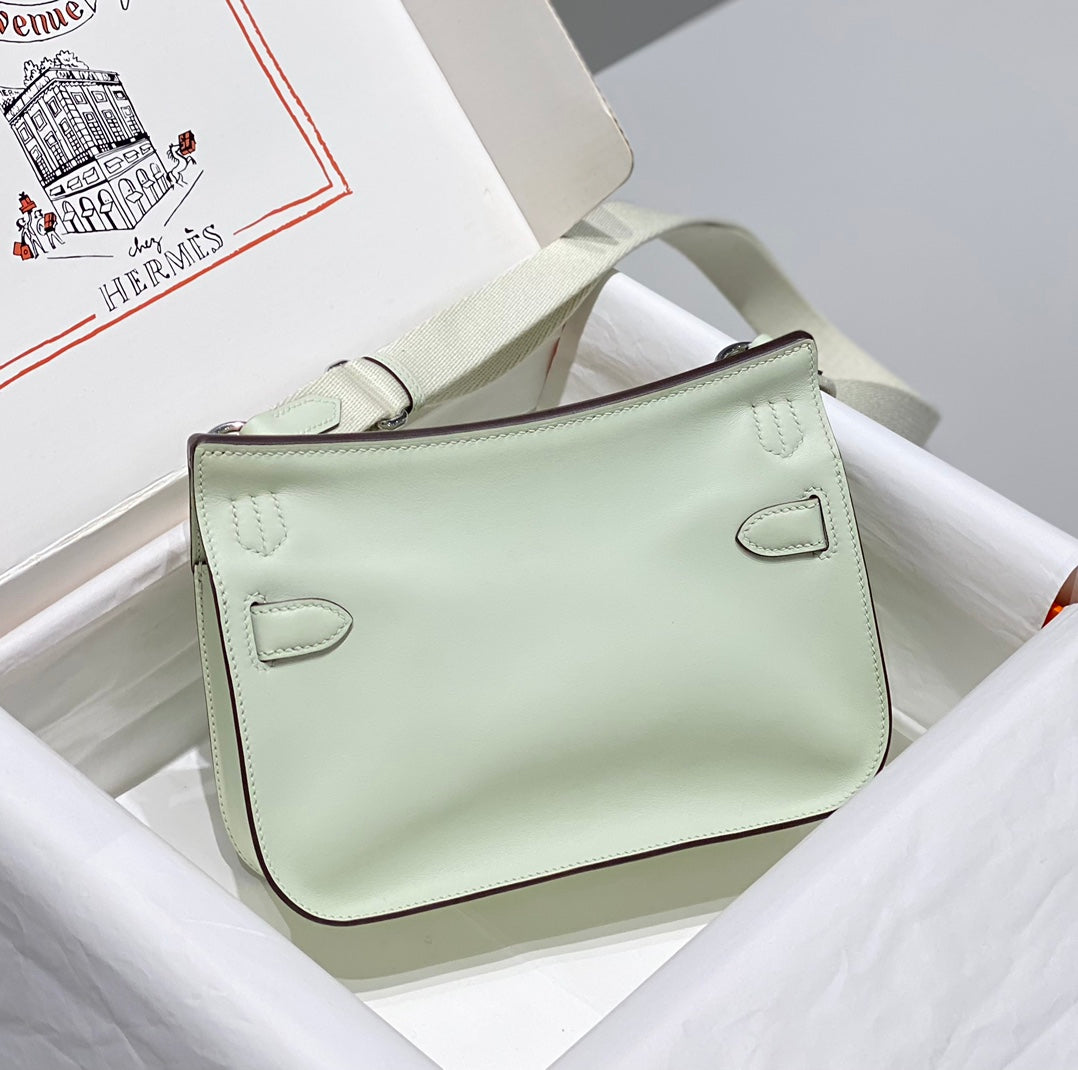 BOLSO BANDOLERA KELLY 23 CM JYPSIERE DE PIEL VERDE CLARO SHW