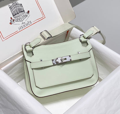 BOLSO BANDOLERA KELLY 23 CM JYPSIERE DE PIEL VERDE CLARO SHW