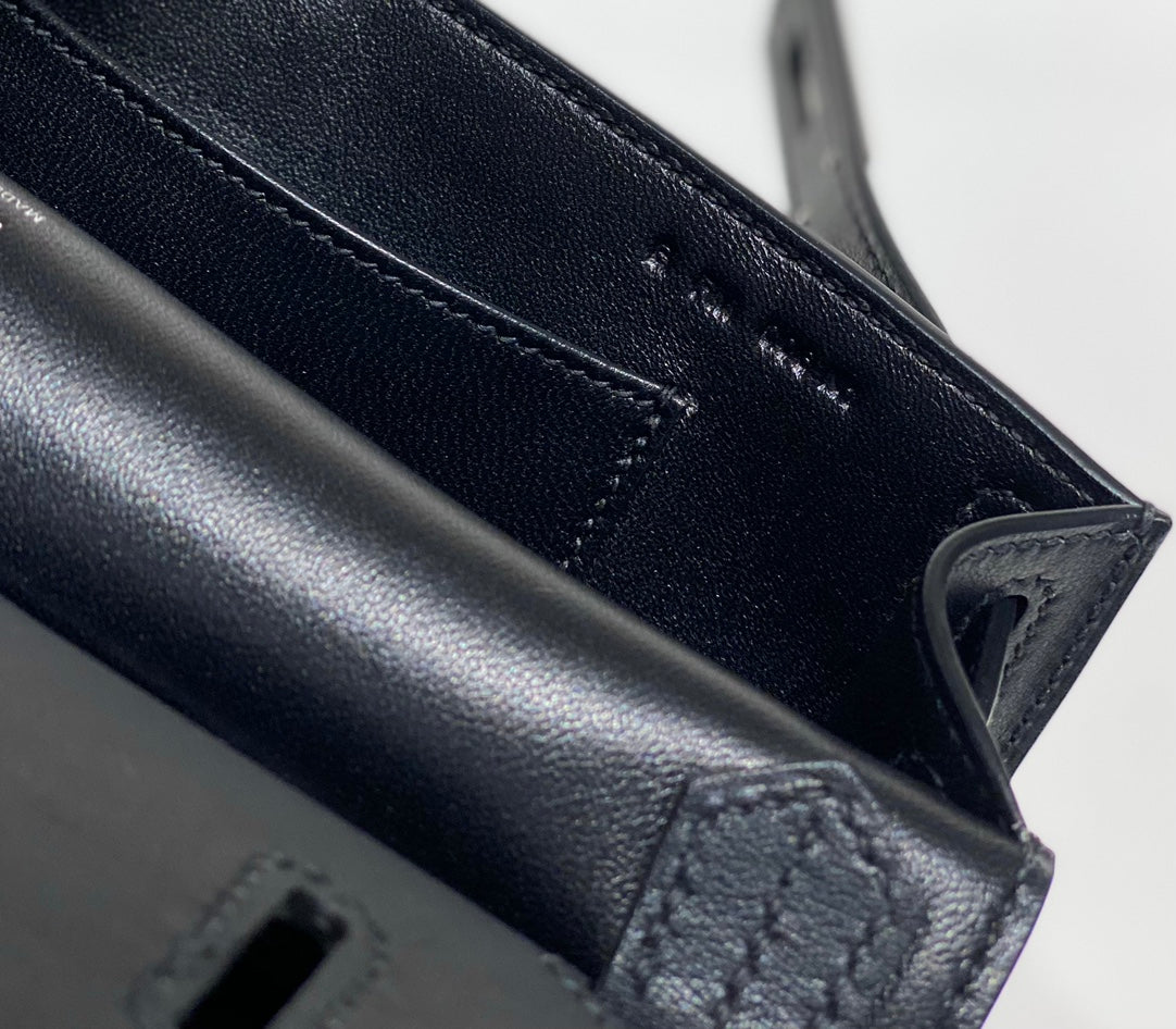 BOLSO BANDOLERA KELLY 23CM JYPSIERE DE PIEL NEGRA SHW