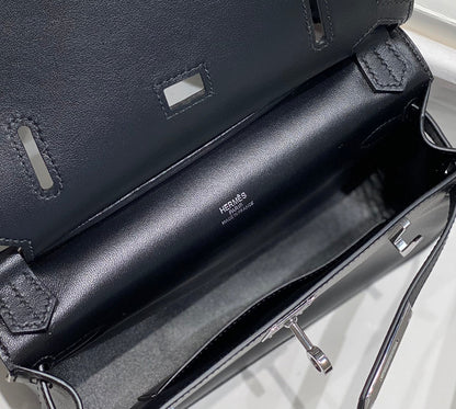 HM JYPSI¨¨RE MINI 23 BLACK CALFSKIN SILVER HARDWARE