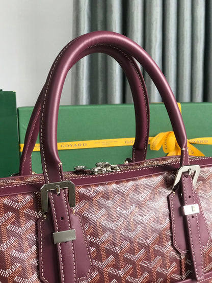 PORTE-DOCUMENTS AMBASSADE 35 EN TOILE GOYARDINE VIN ROUGE