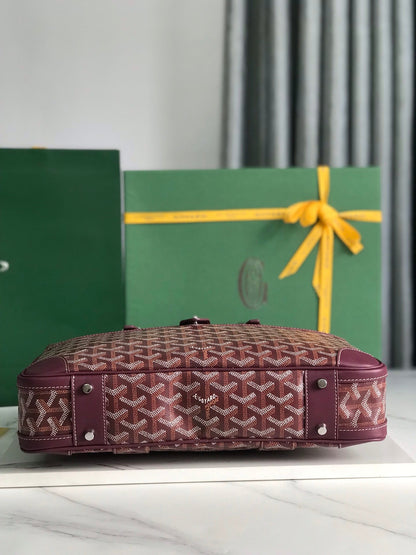 ESTUCHE PARA DOCUMENTOS AMBASSADE 35 EN LONA GOYARDINA ROJA VINO