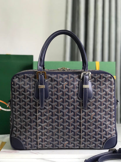 ESTUCHE PARA DOCUMENTOS AMBASSADE 35 EN LONA GOYARDINA AZUL MARINO