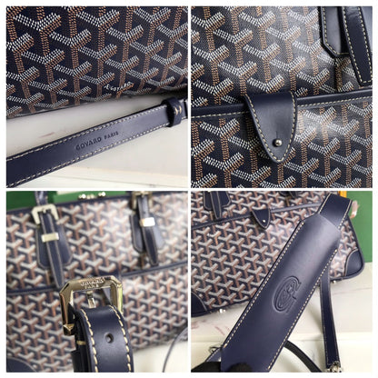 ESTUCHE PARA DOCUMENTOS AMBASSADE 35 EN LONA GOYARDINA AZUL MARINO