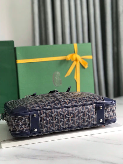 ESTUCHE PARA DOCUMENTOS AMBASSADE 35 EN LONA GOYARDINA AZUL MARINO