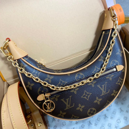 LOOP 23 EN TOILE MONOGRAMME MARRON ET BORDURE EN CUIR