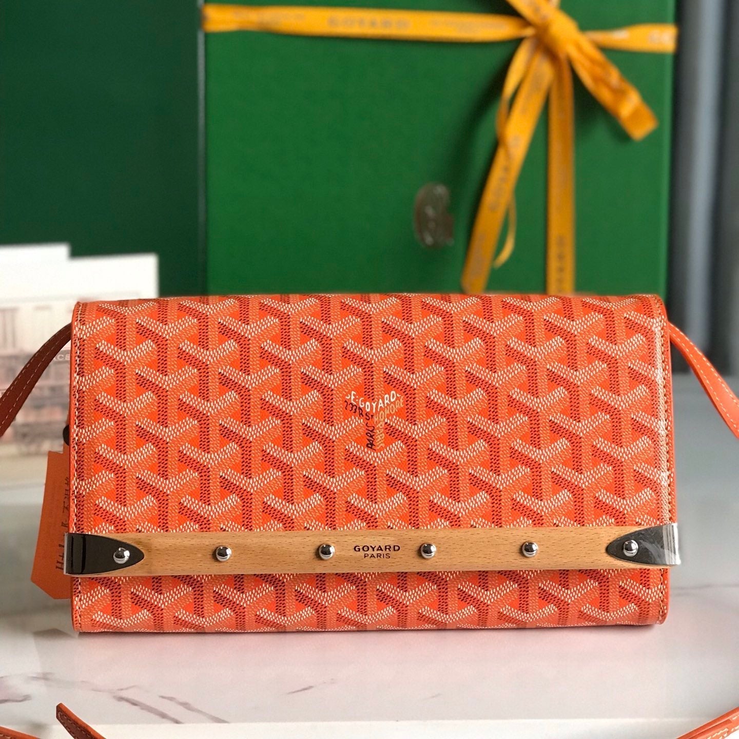 POCHETTE MONTE-CARLO PM 25 EN TOILE GOYARDINE ORANGE
