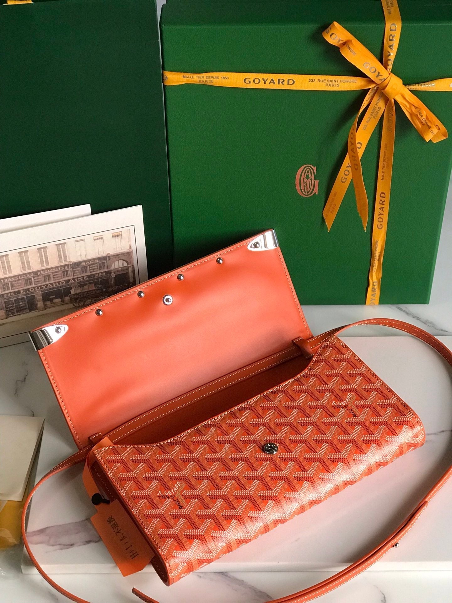 POCHETTE MONTE-CARLO PM 25 EN TOILE GOYARDINE ORANGE