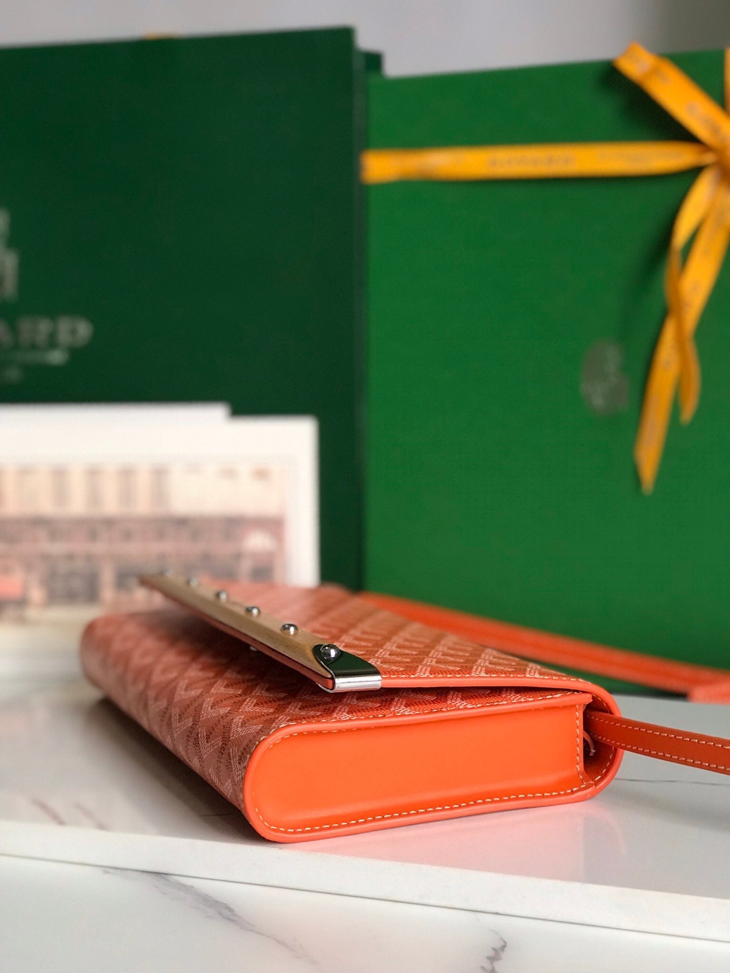 POCHETTE MONTE-CARLO PM 25 EN TOILE GOYARDINE ORANGE