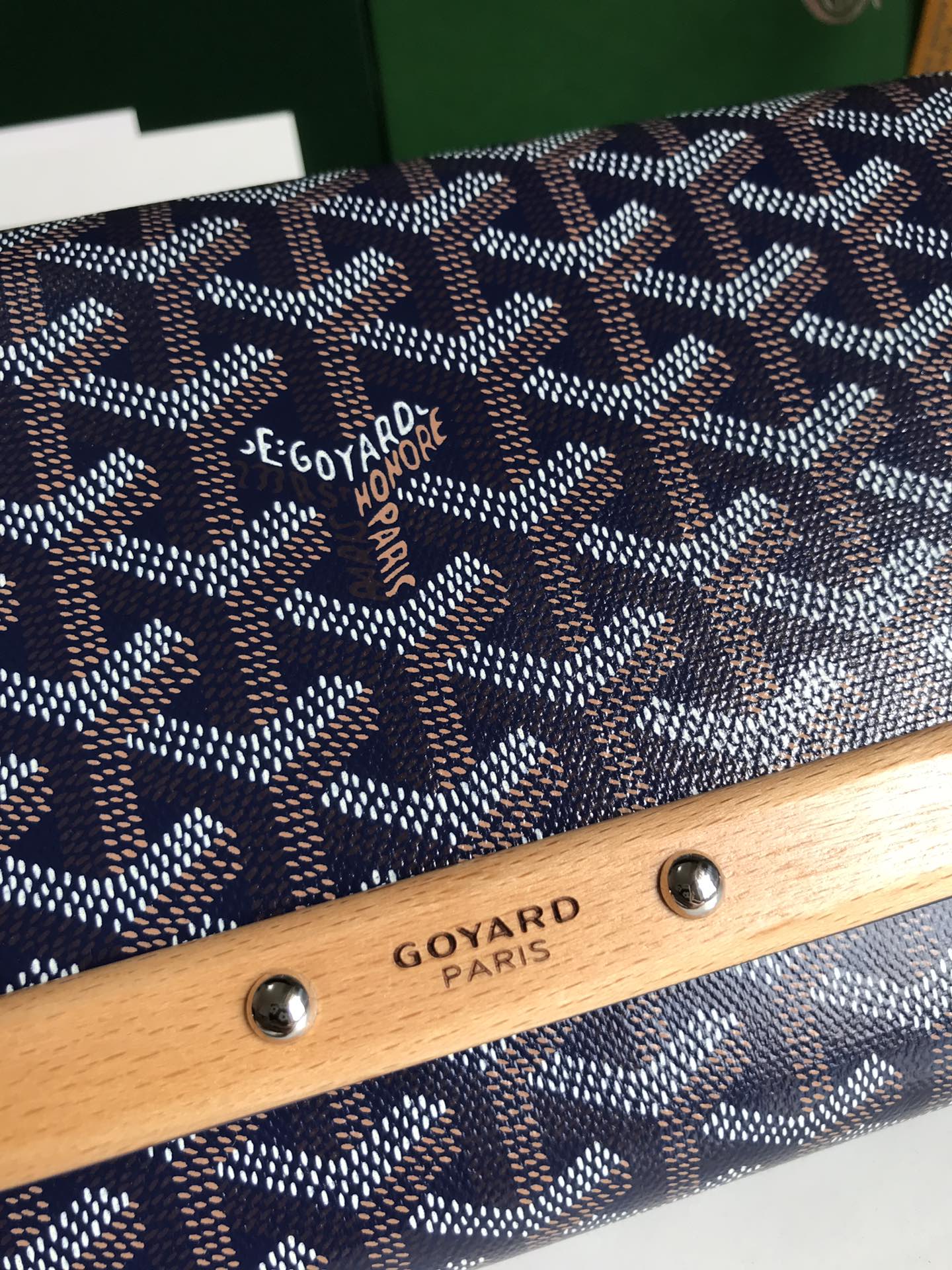 POCHETTE MONTE-CARLO PM 25 EN TOILE GOYARDINE BLEU MARINE