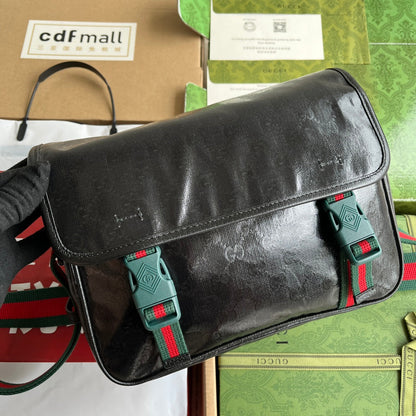 SAC MESSAGER 27 EN TOILE MONOGRAMME NOIRE
