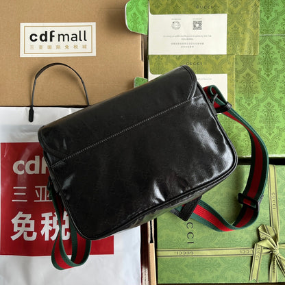 SAC MESSAGER 27 EN TOILE MONOGRAMME NOIRE