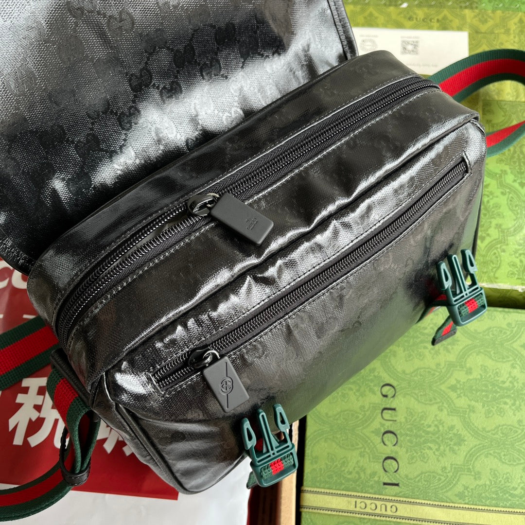 SAC MESSAGER 27 EN TOILE MONOGRAMME NOIRE