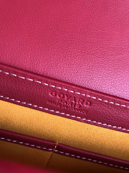 233 SAC 25 EN CUIR DE VEAU ROUGE CLASSIQUE ET TOILE GOYARDINE