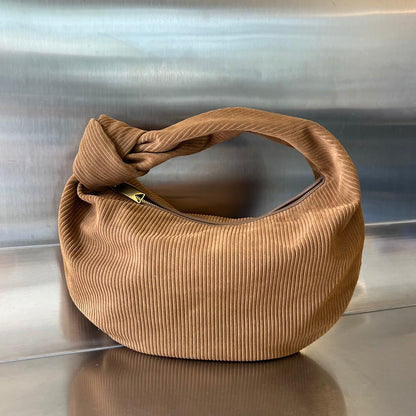 MINI JODIE 36 CM EN PANA MARRÓN ROJO