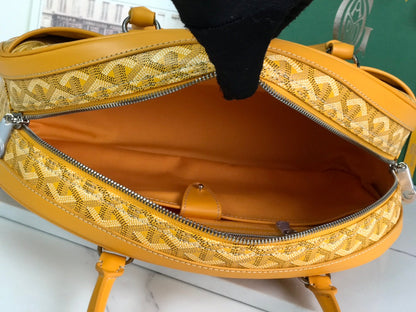 BOLSO SAINT JEANNE 35 EN LONA GOYARDINE AMARILLA Y PIEL DE BECERRO