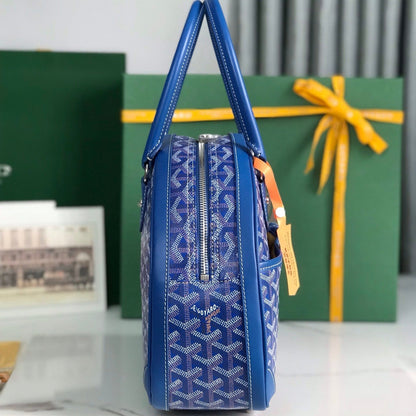 SAINT JEANNE BAG 35 IN AZURE BLUE GOYARDINE CANVAS AND CALFSKIN