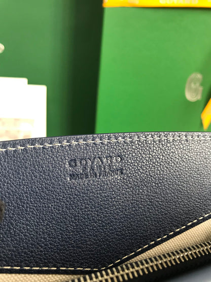 MINI BOLSO ROUETTE STRUCTUR¨¦ 21 EN LONA GOYARDINE AZUL MARINO Y PIEL DE BECERRO