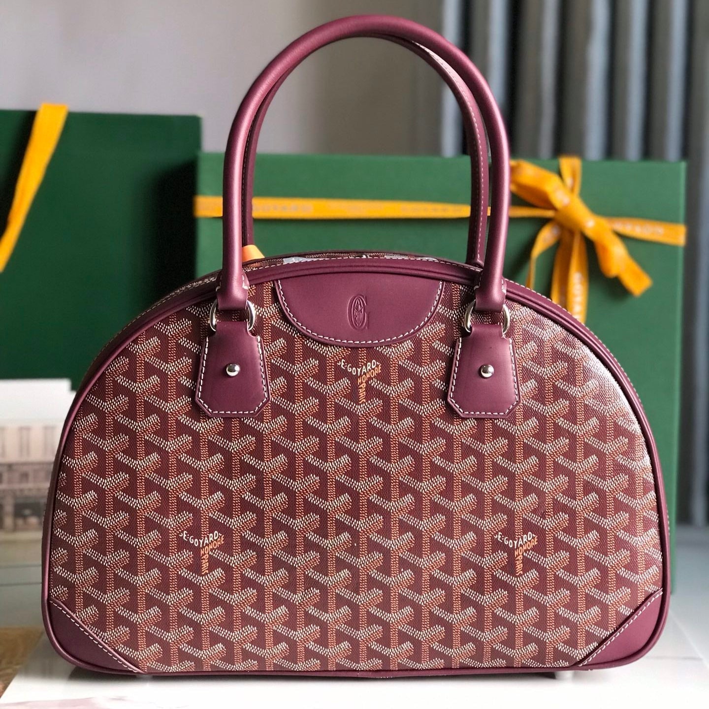 BOLSO SAINT JEANNE 35 DE LONA GOYARDINA ROSA CAÑON Y PIEL DE BECERRO