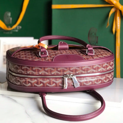 BOLSO SAINT JEANNE 35 DE LONA GOYARDINA ROSA CAÑON Y PIEL DE BECERRO