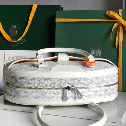 BOLSO SAINT JEANNE 35 EN LONA GOYARDINE BLANCA Y PIEL DE BECERRO