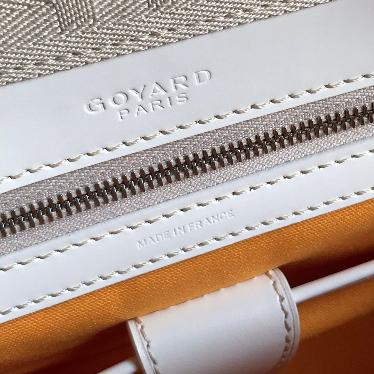 BOLSO SAINT JEANNE 35 EN LONA GOYARDINE BLANCA Y PIEL DE BECERRO