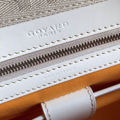 BOLSO SAINT JEANNE 35 EN LONA GOYARDINE BLANCA Y PIEL DE BECERRO