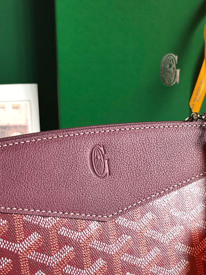 ROUETTE STRUCTUR¨¦ MINI BAG 21 IN WINE RED GOYARDINE CANVAS AND CALFSKIN