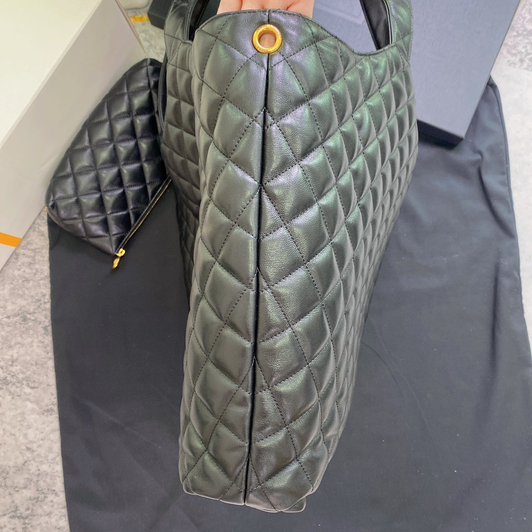 ICARE MAXI 58 SHOPPING BAG BLACK QUILTED LAMBSKIN