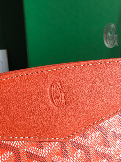 ROUETTE STRUCTUR¨¦ MINI BAG 21 IN ORANGE GOYARDINE CANVAS AND CALFSKIN