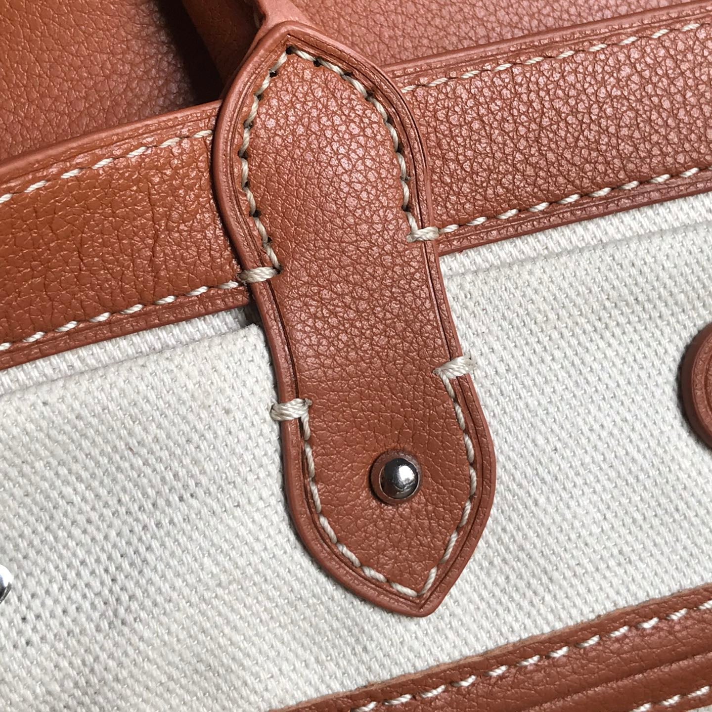 SAC SAIGON SOUPLE 34 EN TOILE GOYARDINE MARRON ET CUIR DE VEAU
