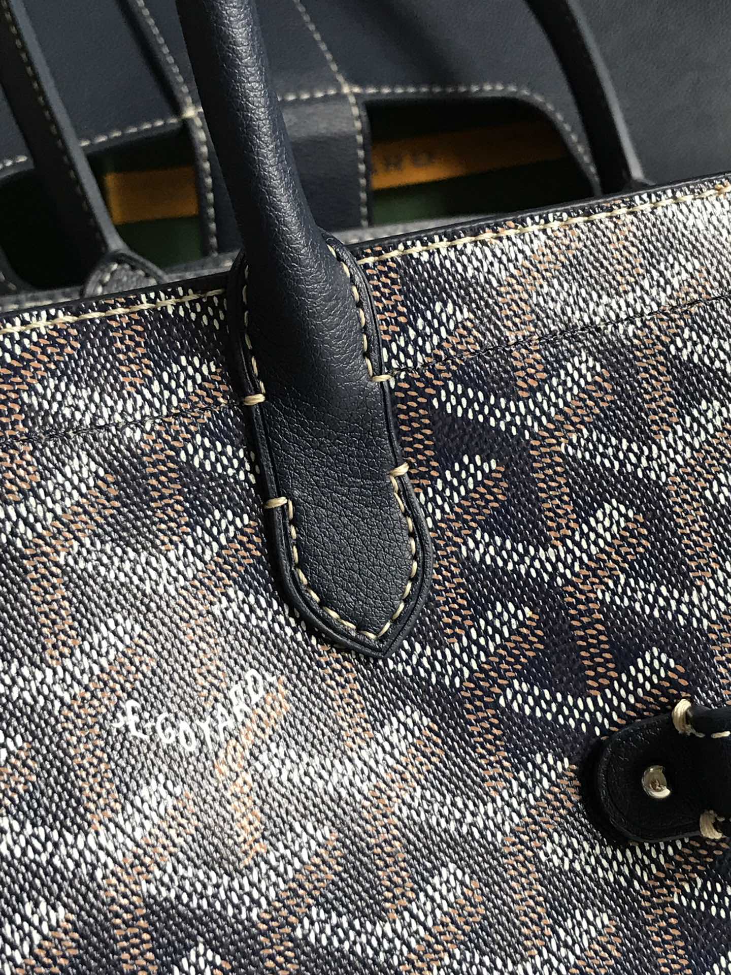 SAIGON SOUPLE BAG 34 IN NAVY BLUE GOYARDINE CANVAS AND CALFSKIN