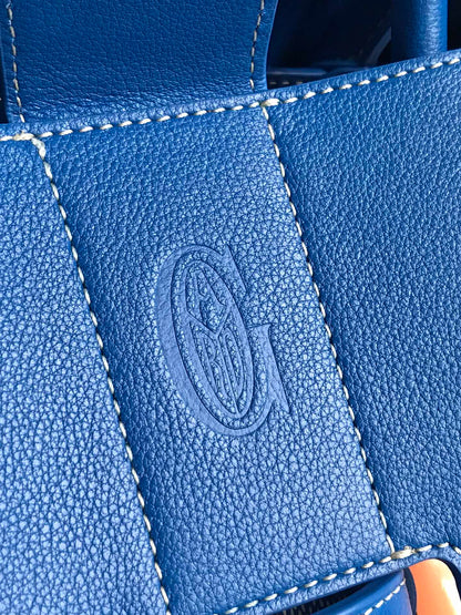 BOLSO SAIGON SOUPLE 34 EN LONA GOYARDINE AZUL CURIOSAMENTE Y PIEL DE BECERRO