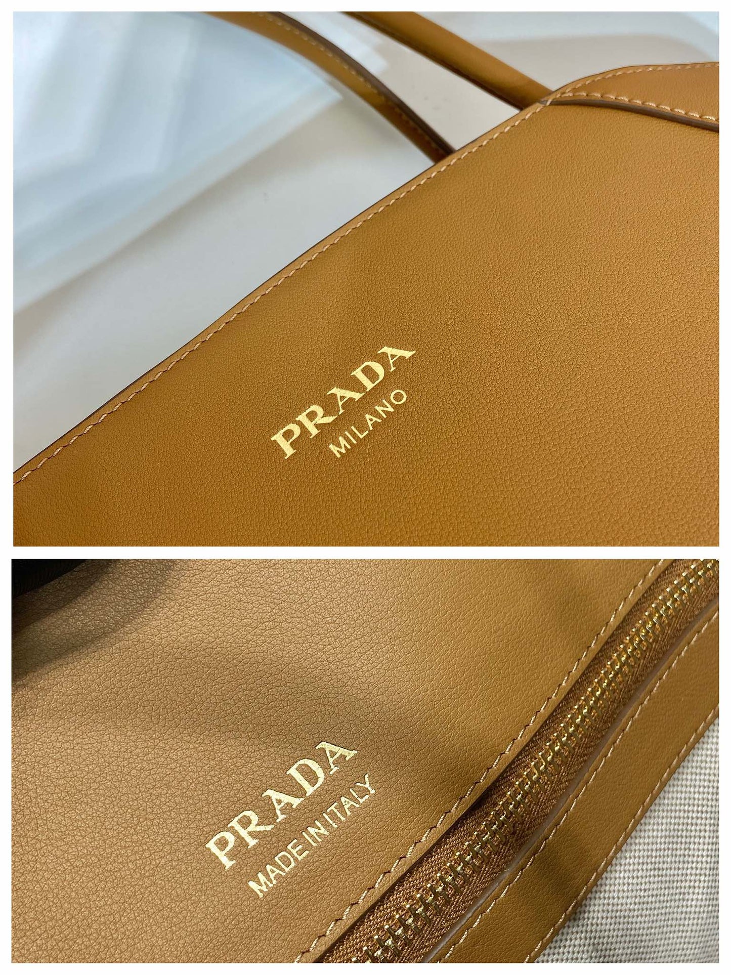 ELEGANTE BOLSO TOTE 40 EN PIEL DE BECERRO LISA MARRÓN SIDRA