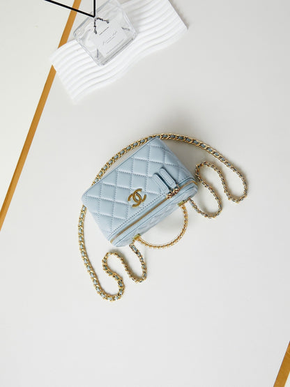 24a vanity 17cm cloud blue lambskin gold hardware