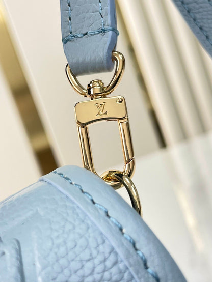 NANO DIANE 19 DE PIEL EMPREINTE MONOGRAMA AZUL HERMOSO