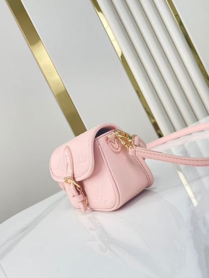 NANO DIANE 19 DE PIEL EMPREINTE MONOGRAMA ROSA OPALE