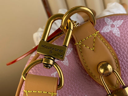 SPEEDY P9 BANDOULI¨¨RE 40 IN FLAMINGO PINK MONOGRAM CALFSKIN