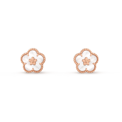 DIANA LUCKY PINK GOLD WHITE MOP EARRINGS