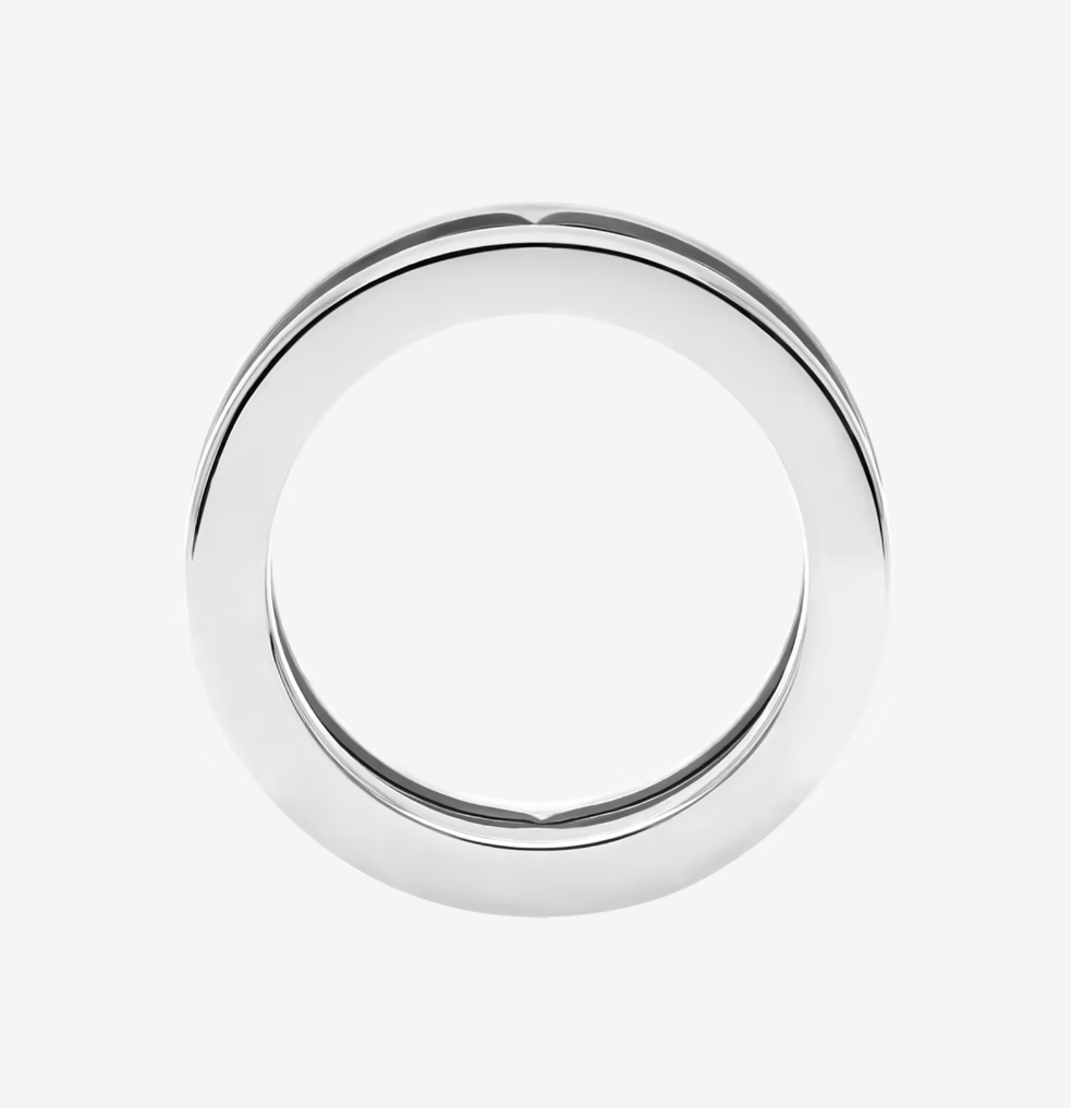 DIANA ZERO 1 ANILLO ESPIRAL DE UNA BANDA CON LOGOTIPO CALADO